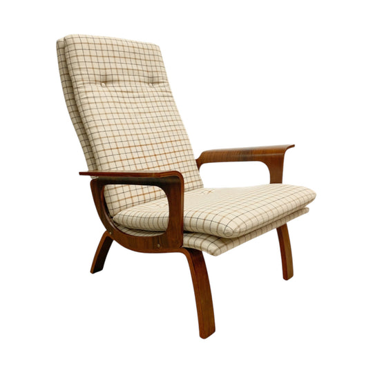 Rare Swedish Bent Plywood Brazilian Rosewood Armchair - Restored
