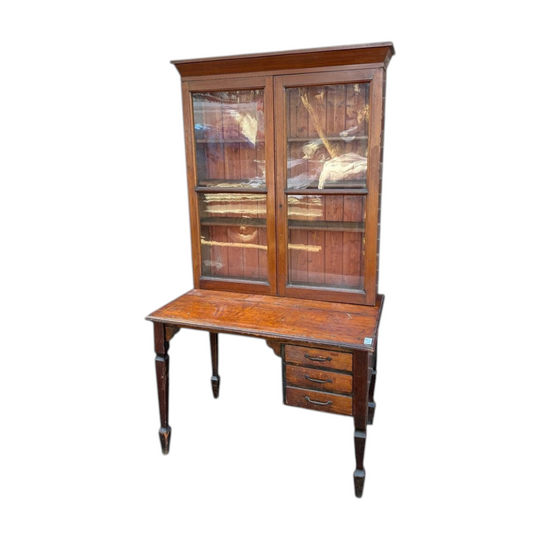 Antique desk with a bookcase top