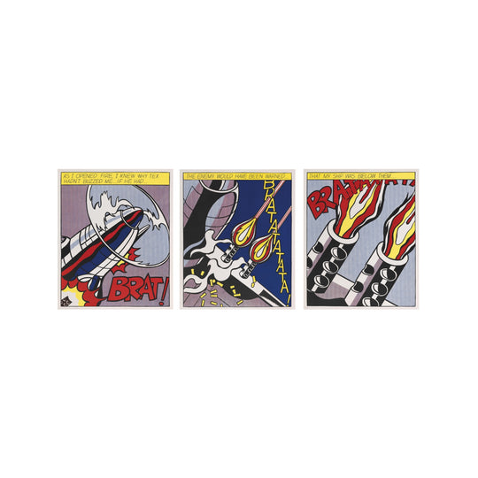 'As I opened Fire' Triptych After Roy Lichtenstein