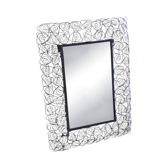 wrought iron coiled wire frame mirror