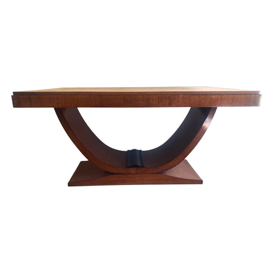 Art Deco 1920s walnut veneer dining or centre of room table