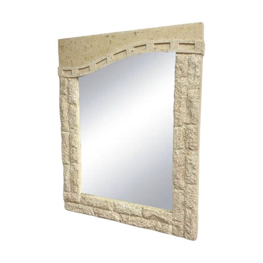 Postmodern 1980s-1990s Fossil Stone Wall Mirror