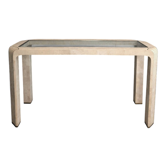 Maitland Smith Console Table in Tessellated Stone and Bronze