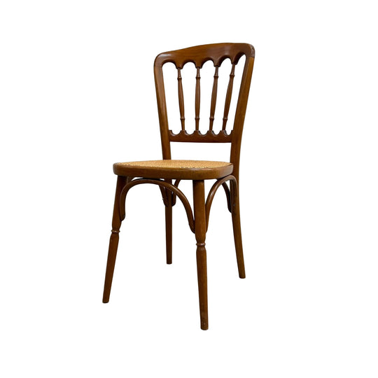 Set Of 6 Mid Century Bentwood And Rattan Dining Chairs By Ligna*