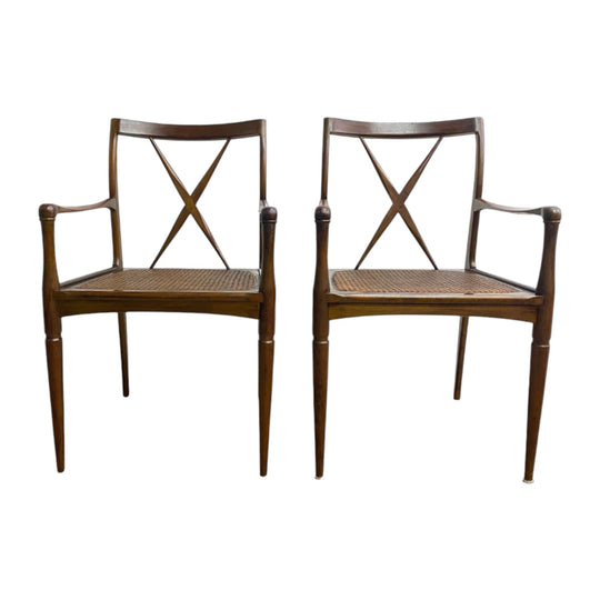 Set of Two John Duffecy Mid Century Crossback Carver Chairs