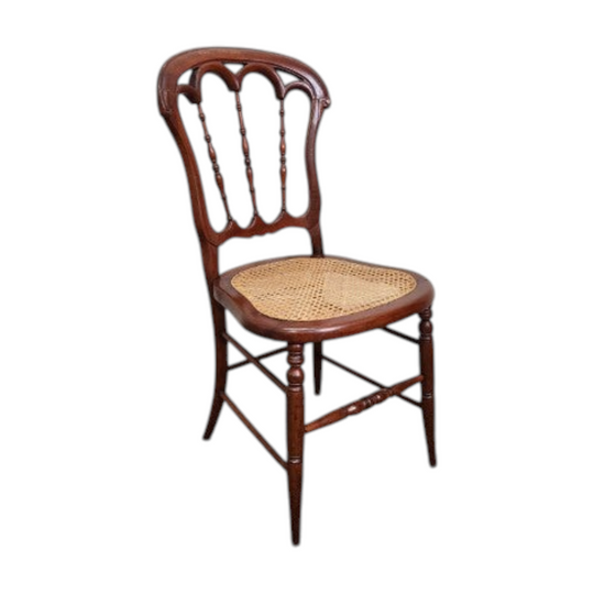 Vintage Bentwood Chair with Restored Rattan Seat