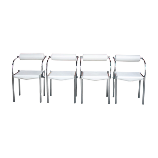 Set of 4 Italian Chrome Dining Chairs – Mid-Century Modern