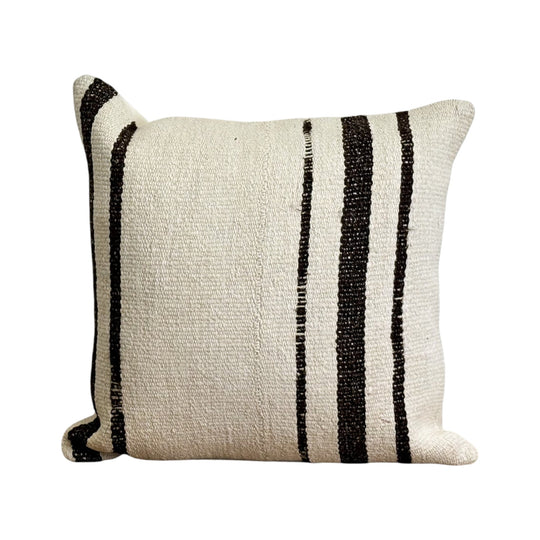Striped Old Kilim Rug Cushion I