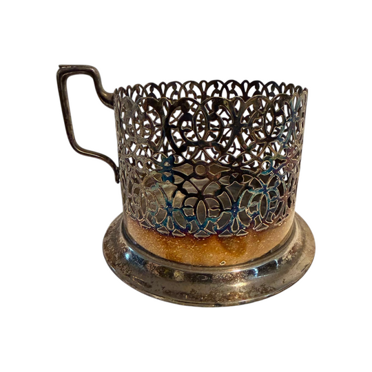 Antique EPNS Silver Plated Wine Bottle Coaster Pierced Fretwork Design