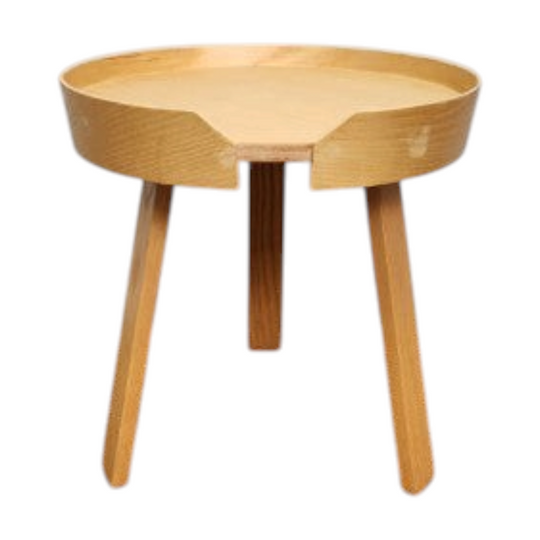 Beech Timber Round Side Table with Tripod Leg Base