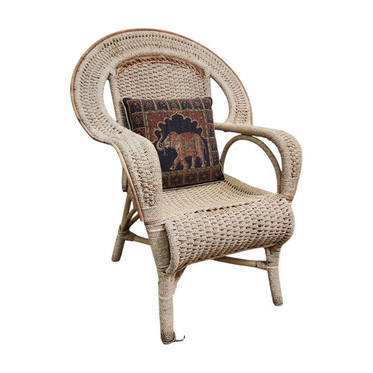 Vintage Woven Cane Armchair