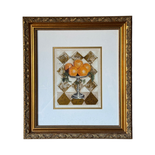Vintage Gilt Framed Still Life Print of Oranges