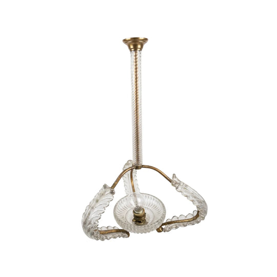 Barovier & Toso Art Deco Murano Leaf Pendant