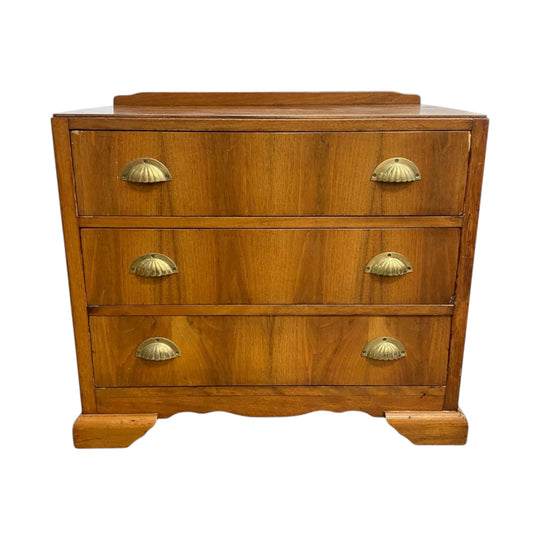 Vintage Chest Of Drawers With Brass Shell Handles