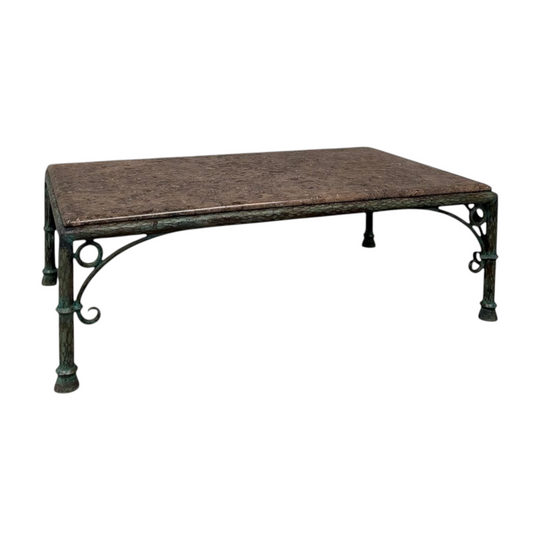 Vintage French Art Deco Revival Marble Coffee Table