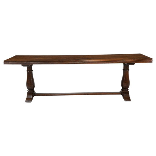 A 19th Century French Walnut Dining Table/Library Table with Reeded Edge
