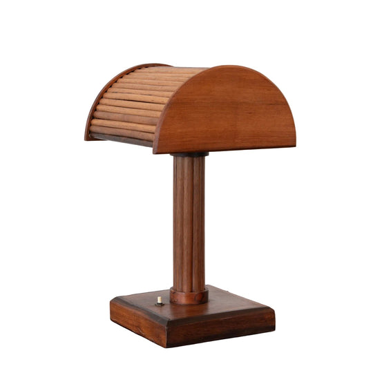 A French Art Deco Oak Desk Lamp