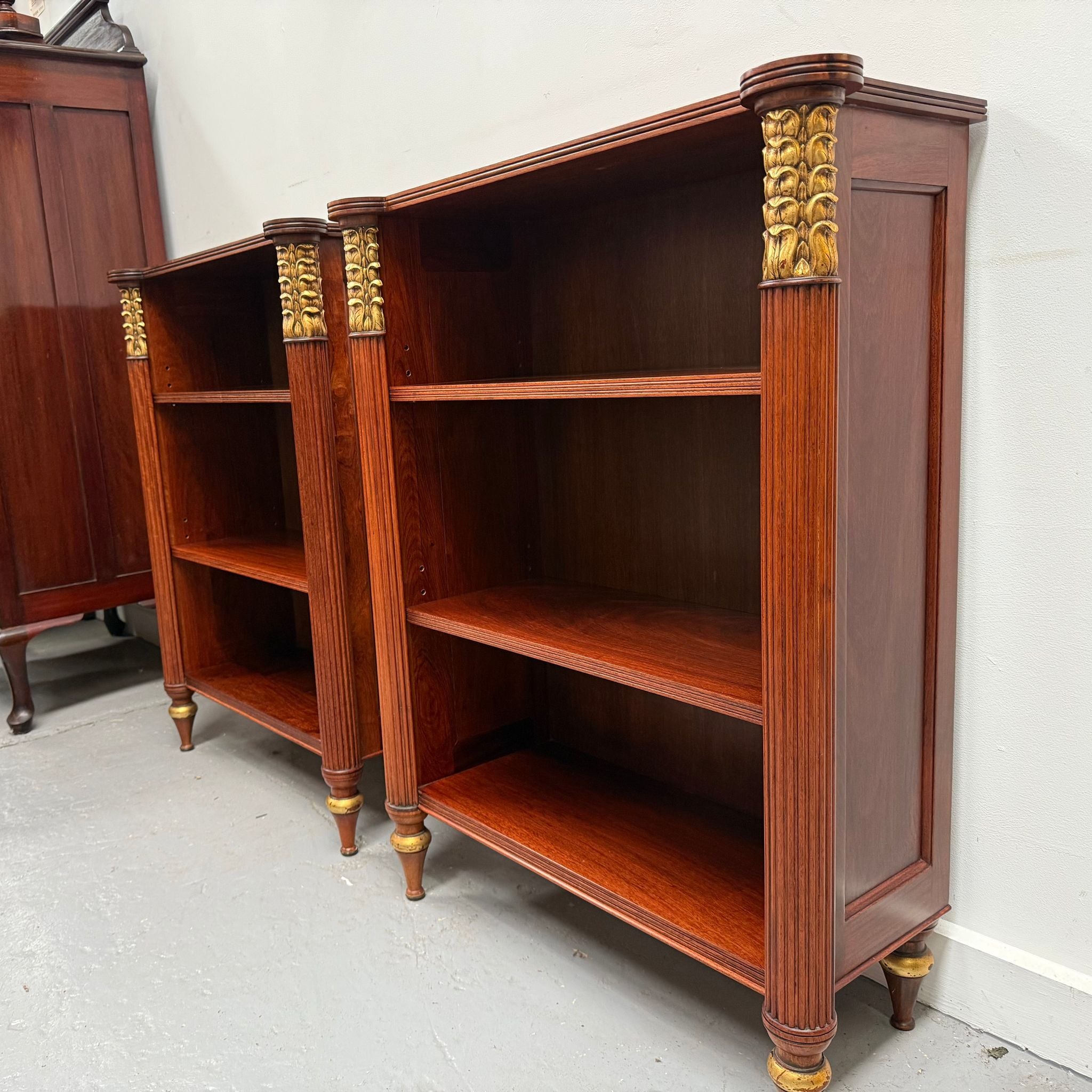 Very Attractive Pair Vintage Louis XVI Diminutive Mahogany Bookshelves | Antique & Vintage | Moonee Ponds Antiques | Australia Wide Delivery
