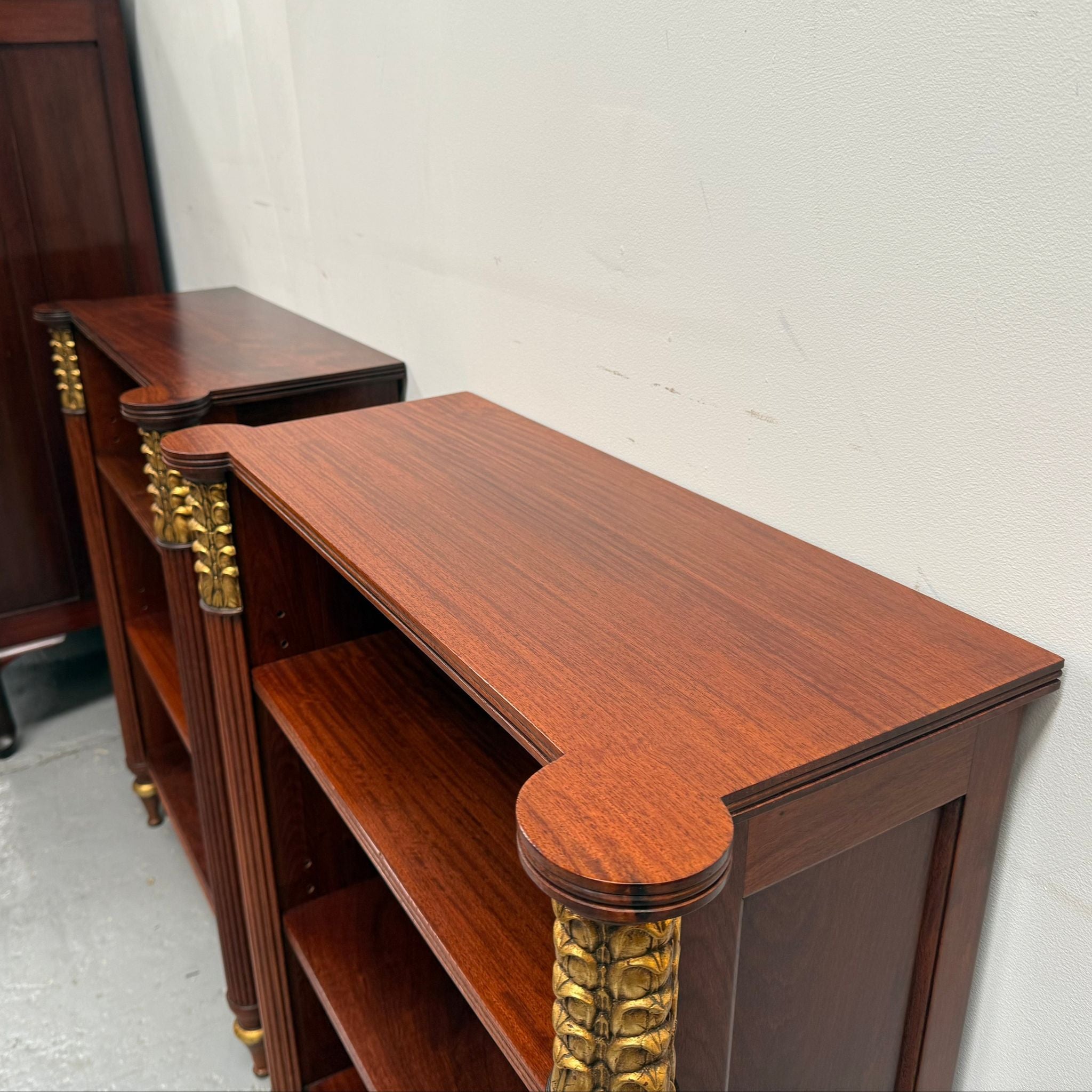Very Attractive Pair Vintage Louis XVI Diminutive Mahogany Bookshelves | Antique & Vintage | Moonee Ponds Antiques | Australia Wide Delivery