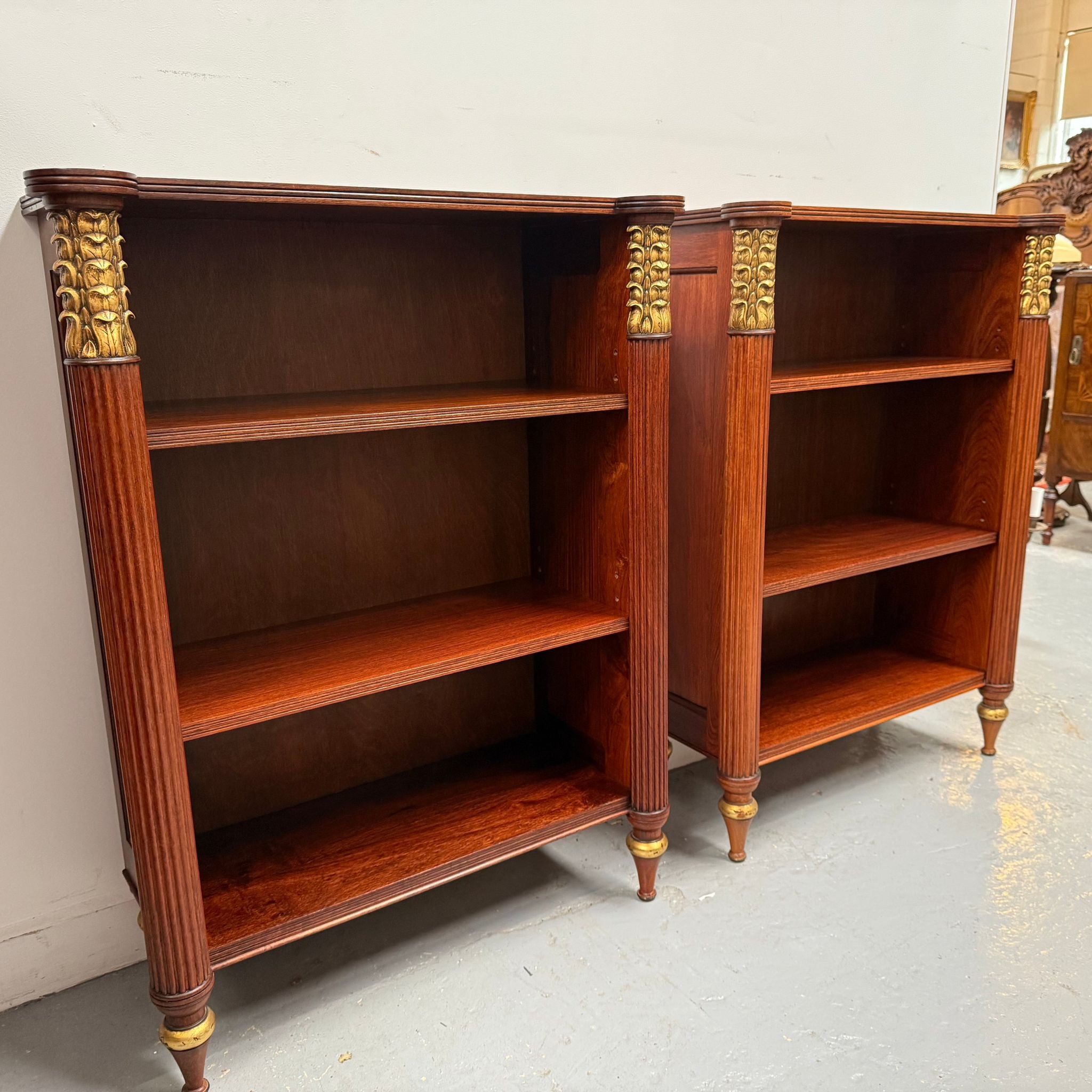 Very Attractive Pair Vintage Louis XVI Diminutive Mahogany Bookshelves | Antique & Vintage | Moonee Ponds Antiques | Australia Wide Delivery