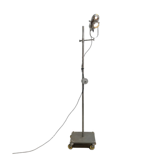 Vintage Mid 20th Century Chrome Medical Chiron Bullseye Floor Standard Lamp