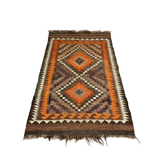 Vintage Hand Woven Wool Kilim Rug