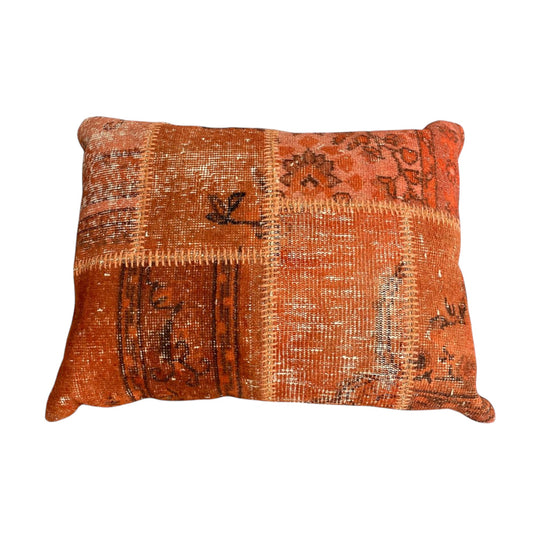 Vintage Moroccan Patchwork Wool Floor Cushion Or Pillow