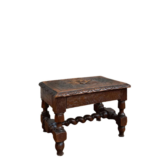 French Louis XIII Style Oak Footstool