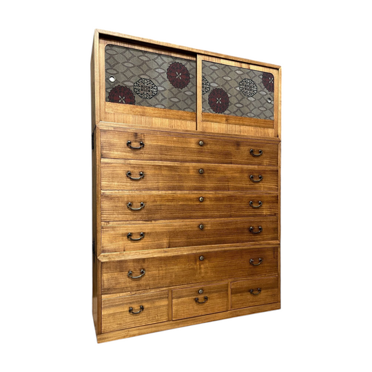 Japanese Three-Piece Kimono Chest of Drawers - Paulownia | Midcentury