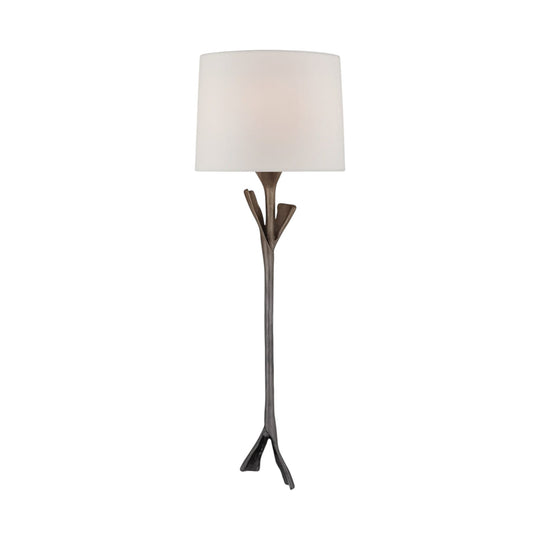 Fliana Tail Sconce in Aged Iron with Linen Shade