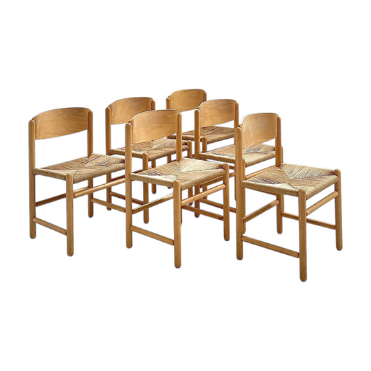Danish 1960s Dining Chair, Beech Frame with Woven Papercord Seat