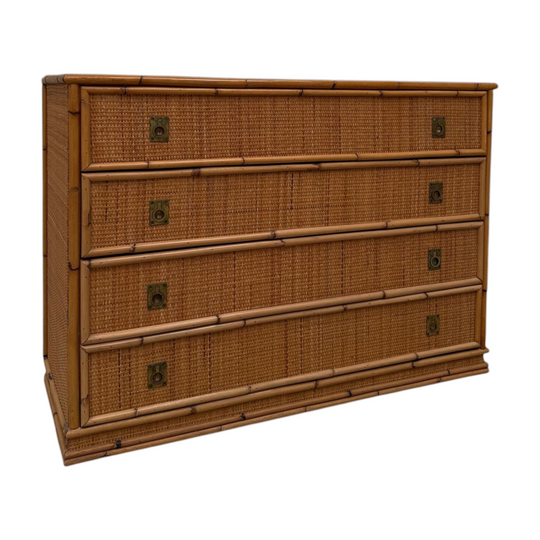 Italian bamboo Chest of Drawers 1970s