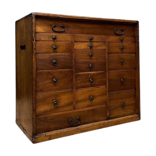 Antique Japanese Multi Drawer Chest - Paulownia & Elm | Meiji c.1900