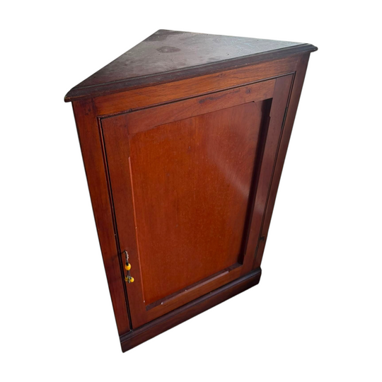 Antique Victorian Mahogany Corner Cabinet Wall Mountable Brown