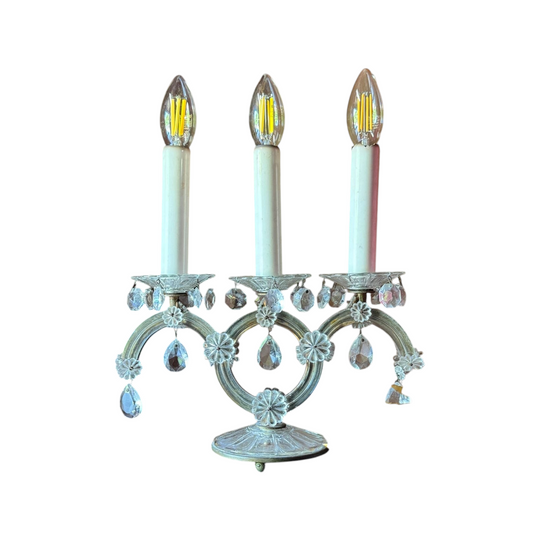 Pair of Vintage Three-Bulb Lamps