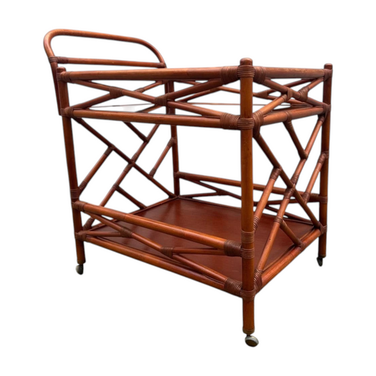 Vintage Cane Tea Trolley