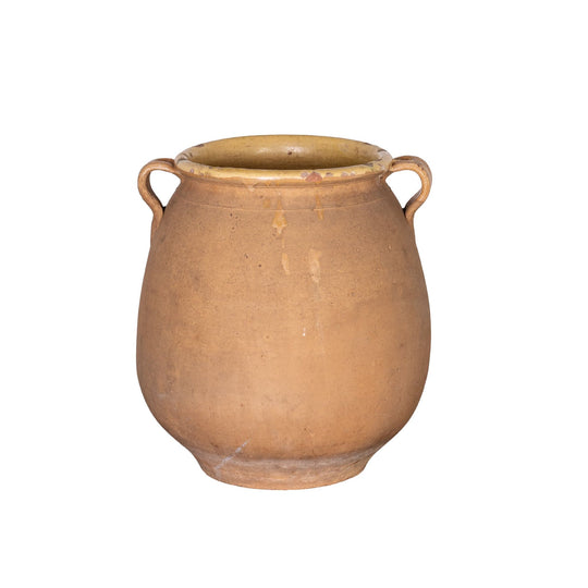 Beautiful antique French yellow glazed Biot pot from Provence