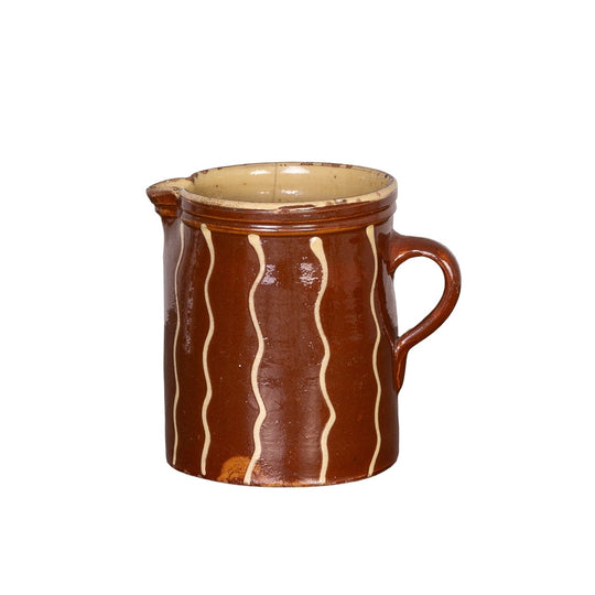 Vintage French Savoyard hand painted and glazed jug from a collection sourced near Megeve