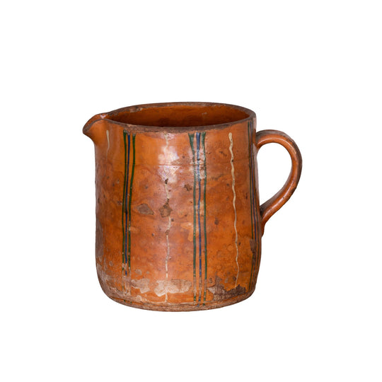 Vintage French Savoyard hand painted and glazed jug from a collection sourced near Megeve