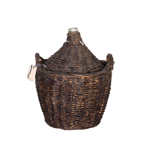 Antique French Demi John wine bottle in casing from Provence - part of a larger collection