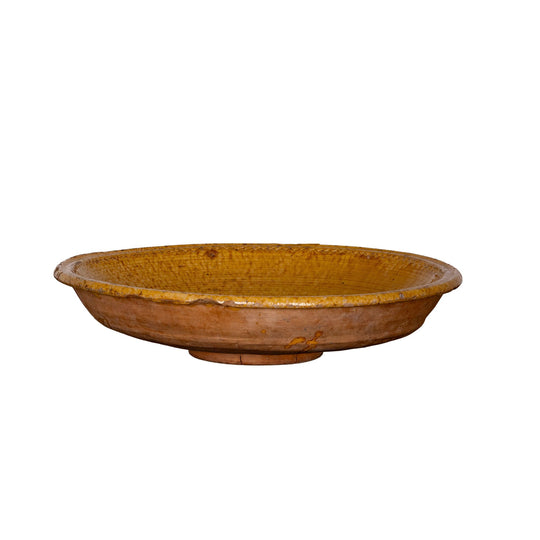 Antique French yellow glazed platter from Provence