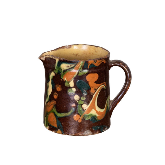 Vintage French Savoyard hand painted and glazed jug from a collection sourced near Megeve