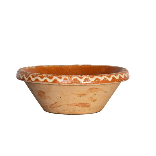 Beautiful early 19th Century Provincial Terracotta large hand-thrown bowl