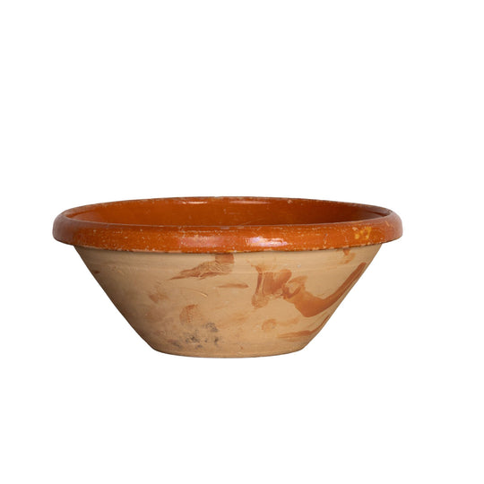 Beautiful early 19th Century Provincial Terracotta large hand-thrown bowl