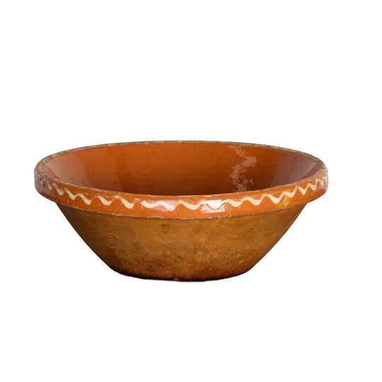Beautiful early 19th Century Provincial Terracotta large hand-thrown bowl