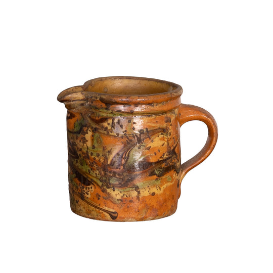 Vintage French Savoyard hand painted and glazed jug from a collection sourced near Megeve