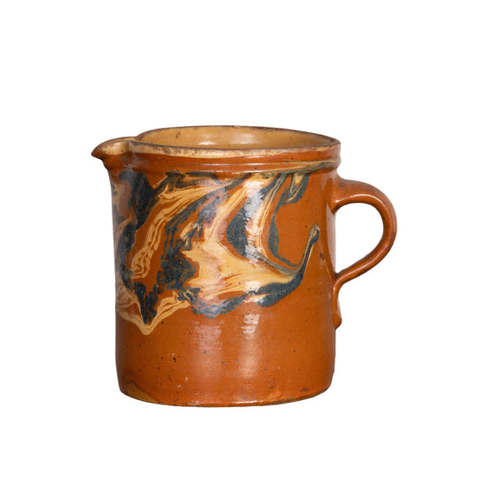 Vintage French Savoyard hand painted and glazed jug from a collection sourced near Megeve