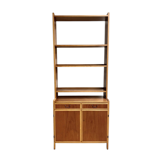 1970's Swedish Teak and Beech 2 Door Book Shelves & Cabinet*