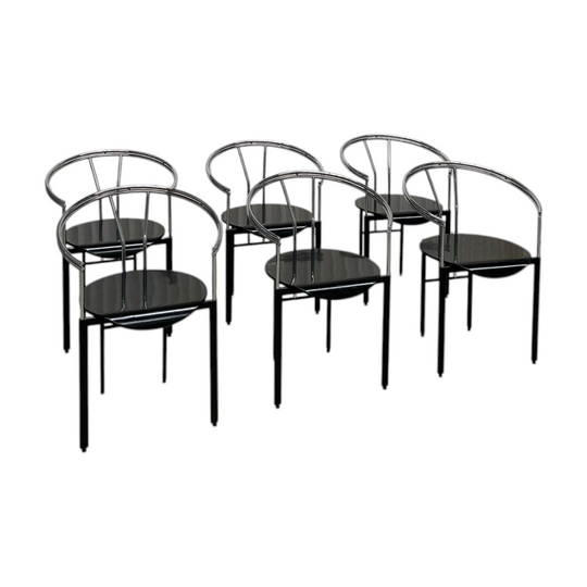 Set of Six Postmodern Armchairs Italy 1980s