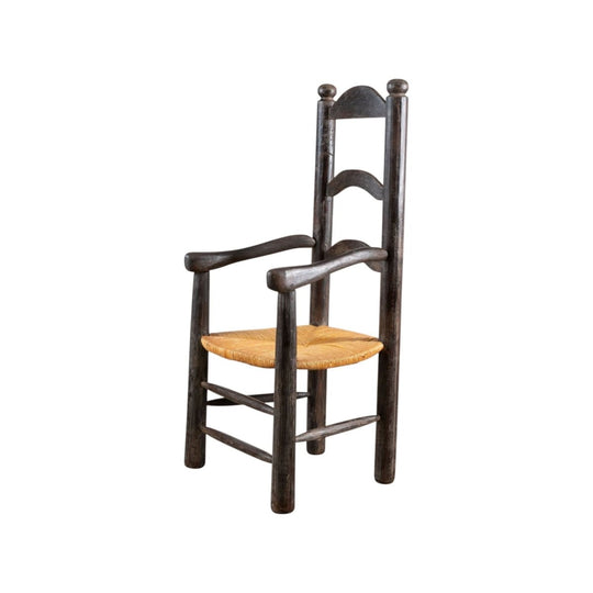 A 1950s Ebonised Dudouyt Style Armchair